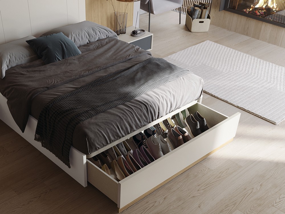 La base con base abatible y zapatero extraíble de la colección Chic de García Sabaté