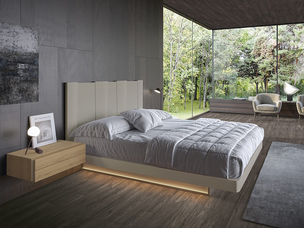 Dormitorio Krypton Float abatible chic 013B en chapa natural de García Sabaté