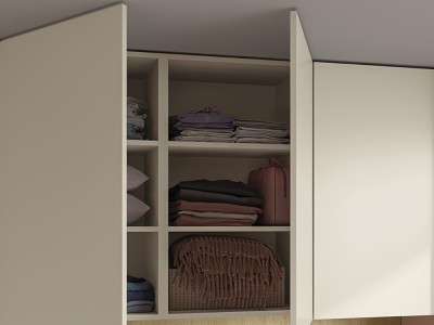 Detalle de los armarios altos del dormitorio de la colección Chic 16 de Garcia sabaté