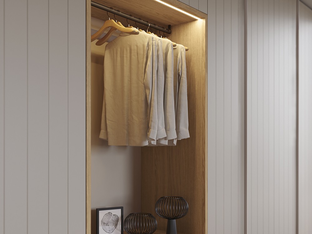 Acabados en lacas, laminados y chapas, tu eliges tu armario Stripe Vestidor M006 de García Sabaté