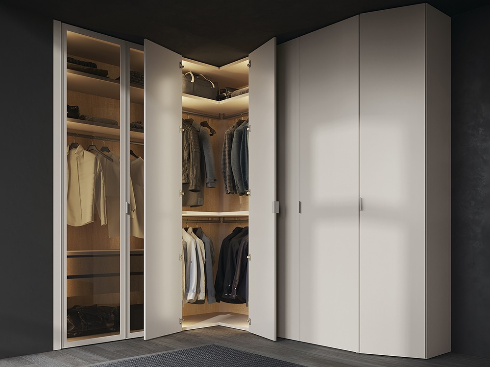 Acabados en lacas, laminados y chapas, tu eliges tu armario rincón Misura 012 de García Sabaté