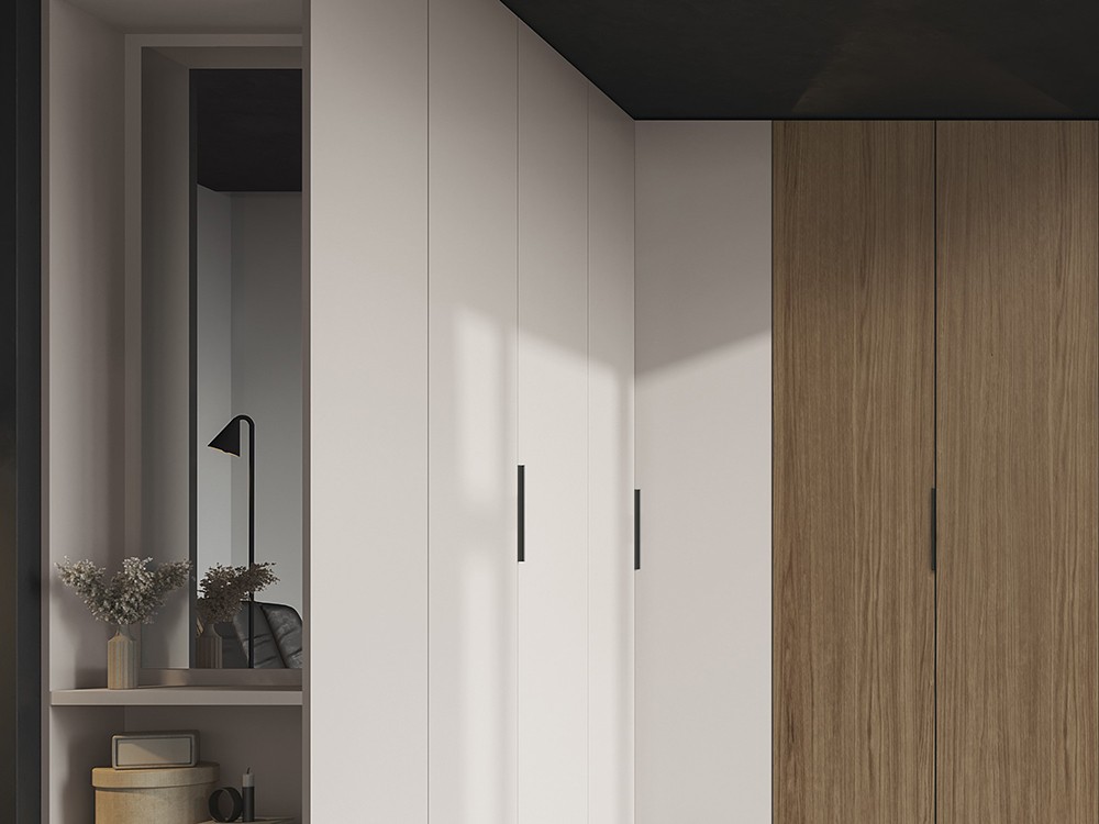 Acabados en lacas, laminados y chapas, tu eliges tu armario rincón Misura 013 de García Sabaté