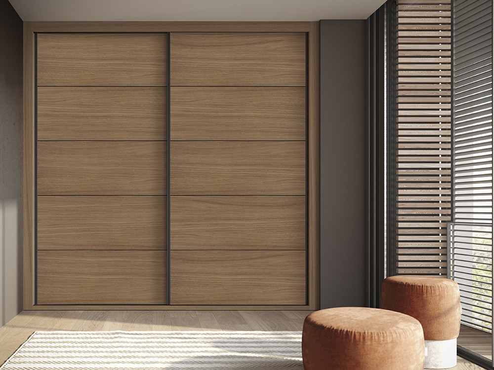 Armario a medida con puertas correderas deslizantes Line chapa de la colección Misura de García Sabaté