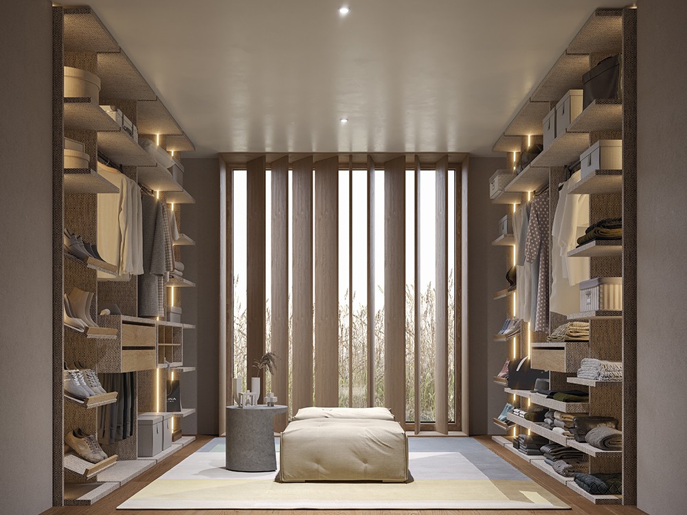 Vestidor a medida columnas de la colección Misura de García Sabaté