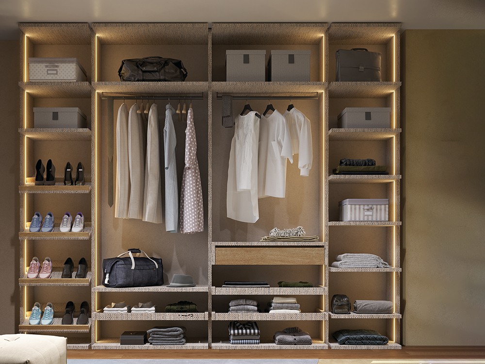 Vestidor a medida columnas de la colección Misura de García Sabaté