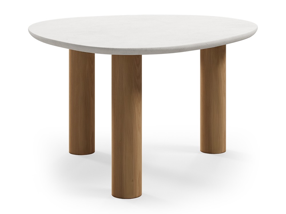 Con sobre en microcemento y patas en acabado roble de Unika living