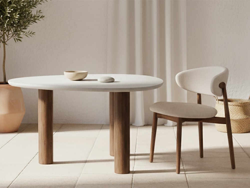 Combina la mesa Vilma con otras piezas de la colección everyday mediterranean de Unika
