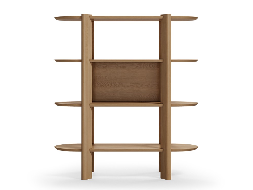 Disponible en acabado Roble, estantería Tori de Unika