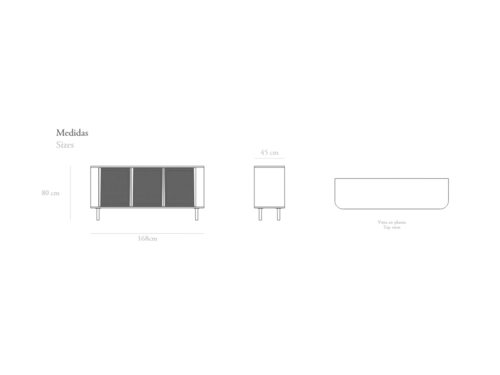 Medidas del aparador Ivy de Unika
