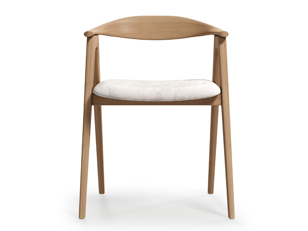 Silla de comedor Lyra en acabado fresno natural.