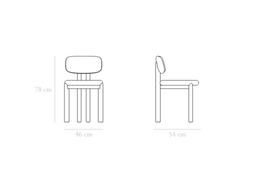 Medidas de la silla de comedor Lea de Unika