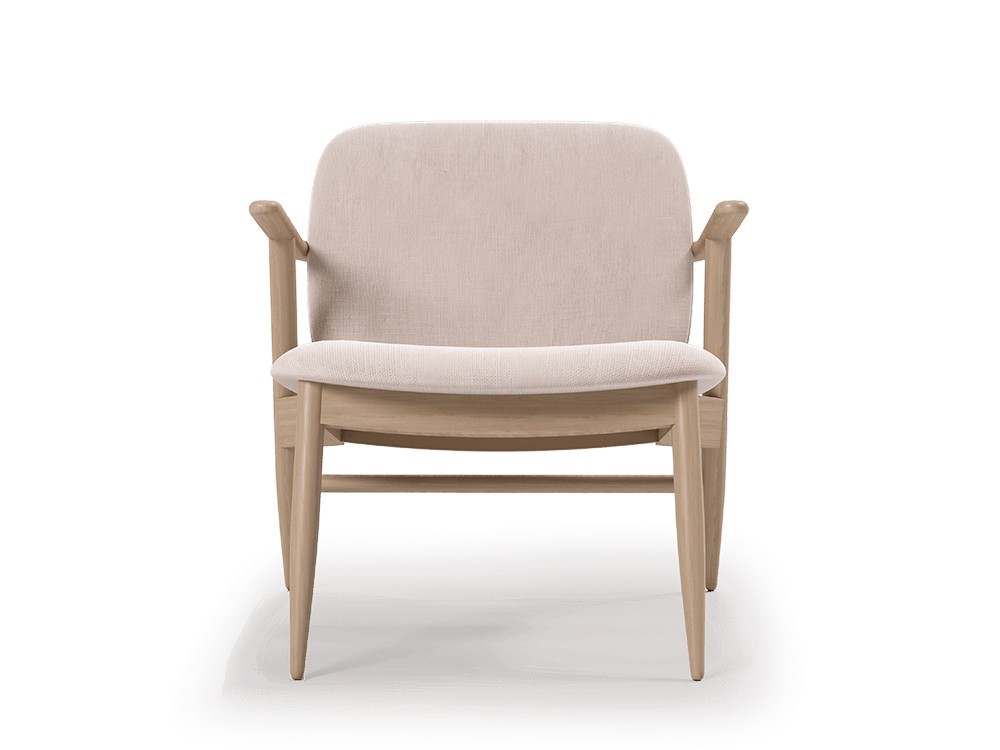 Asiento tapizado en tejido Vita Creme de Unika living, butaca Lys