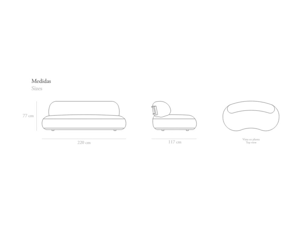 Medidas del sofá Onda de Unika