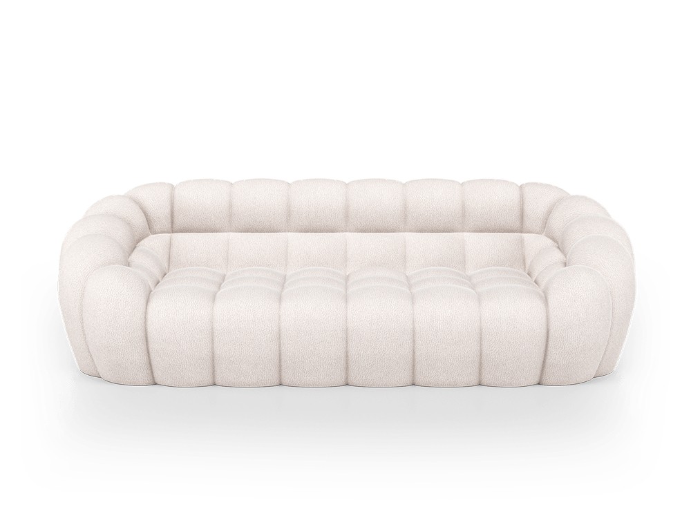 Sofá tapizado en tejido marea cereme de Unika, sofá Miami