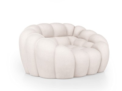 Sillón tapizado en tejido marea cereme de Unika, sofá Miami
