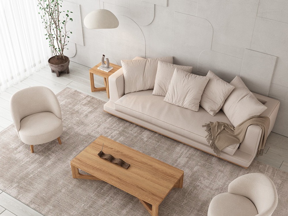 Sofá Milano con mesa lateral de la colección Everyday Mediterranean de Unika