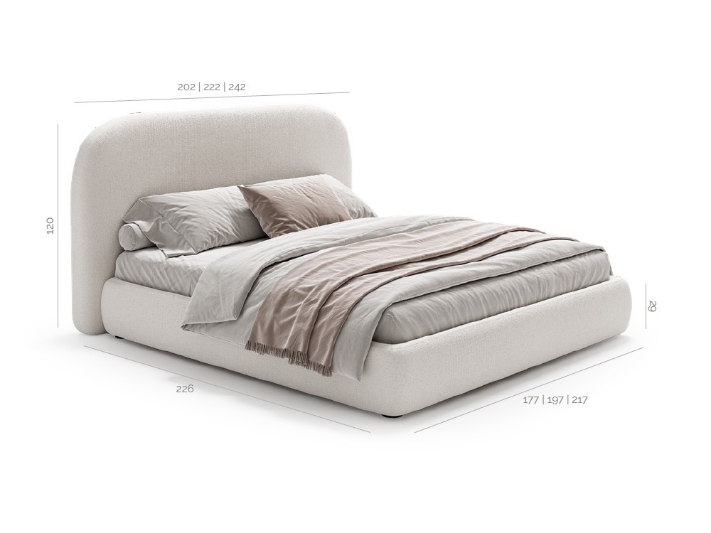 Medidas de la cama tapizada Dana de Unika