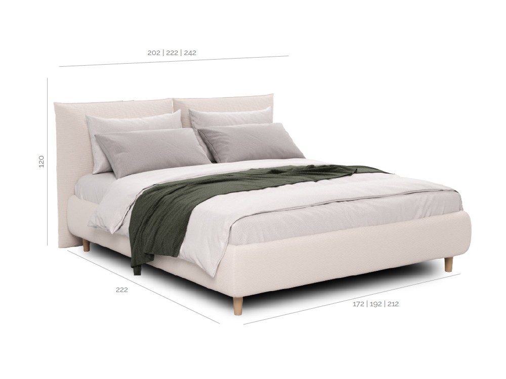 Medidas de la cama Delos de la colección Everyday Mediterranean de Unika