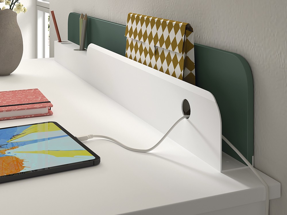 Complemento metálico revistero con pasacables AD050 de Glicerio Chaves