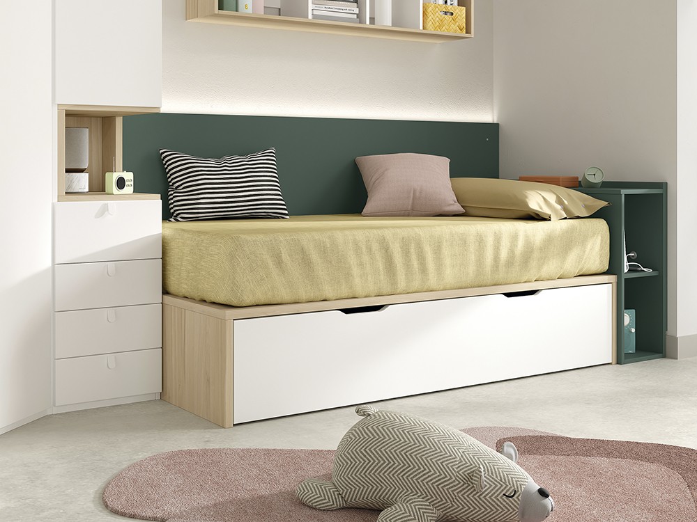 Cama nido extraíble premium AD050 con cabecero con tapa de Glicerio Chaves