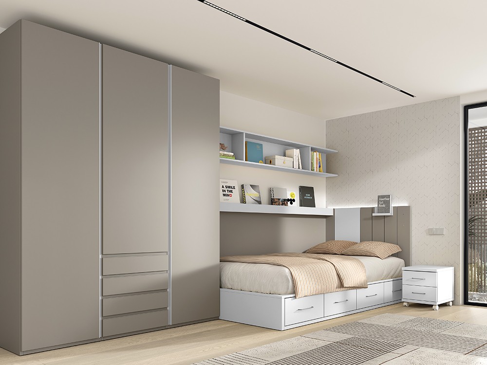 Cama 135cm con cuatro cajones AD051 Glicerio Chaves