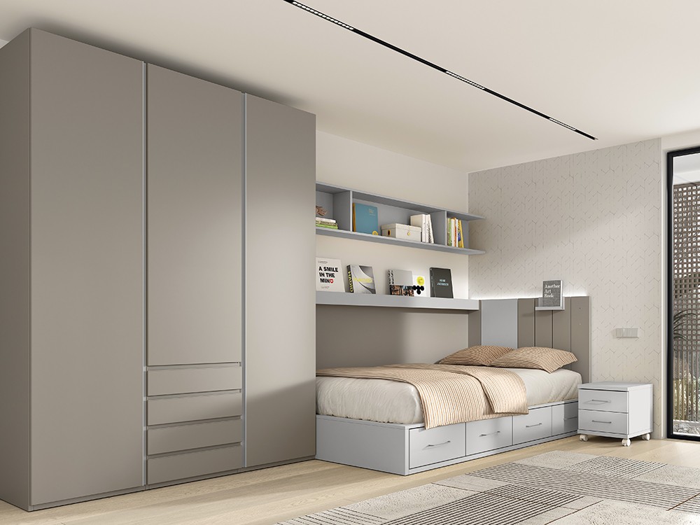 Cama 135cm con cuatro cajones AD051 Glicerio Chaves