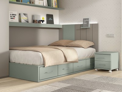 Cama 135cm con cuatro cajones AD051 Glicerio Chaves