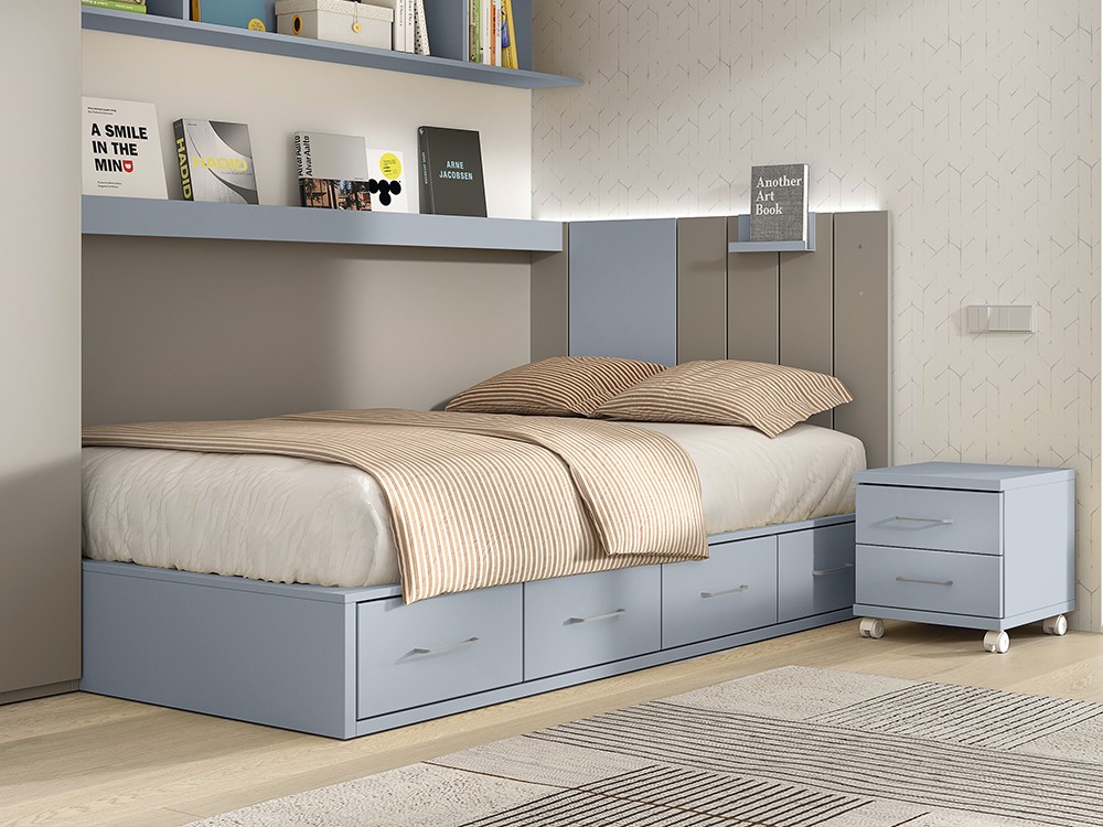 Cama 135cm con cuatro cajones AD051 Glicerio Chaves
