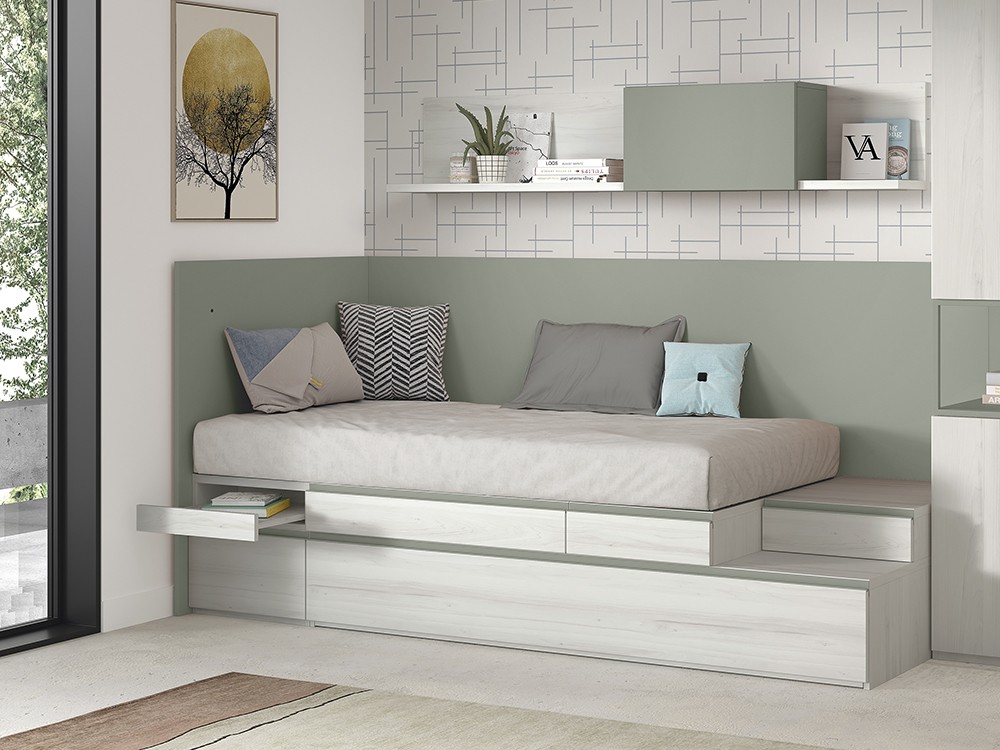 Composición con cuatro cajones, nido con arrastre y bandeja extraíble con arcón 052 Advance Formas Glicerio Chaves