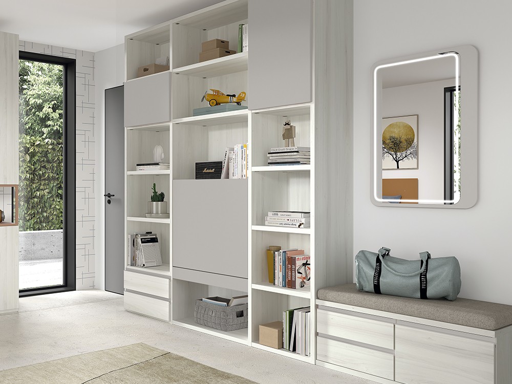 Con escritorio abatible que permite tener más recogida la habitación de la colección Advance de Glicerio Chaves