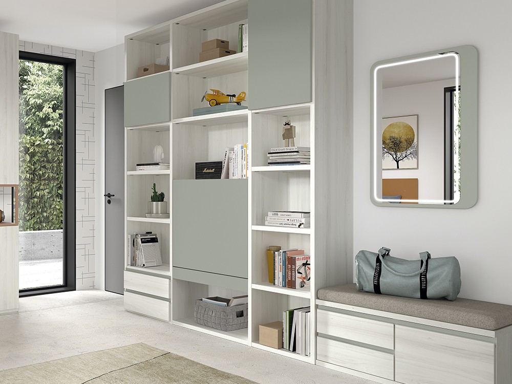 Librería con escritorio abatible AD052 Glicerio Chaves