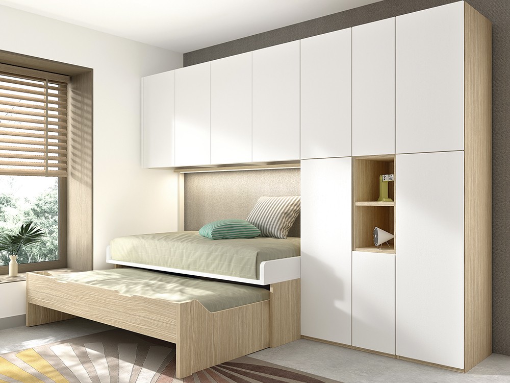 El dormitorio completo incluye el puente con armarios AD053 Glicerio Chaves