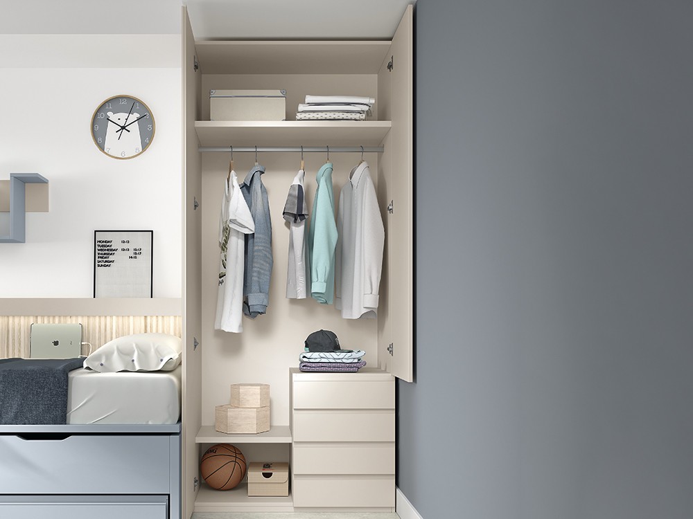 Detalle del interior del armario de la composición 054 Advance Formas de Glicerio Chaves