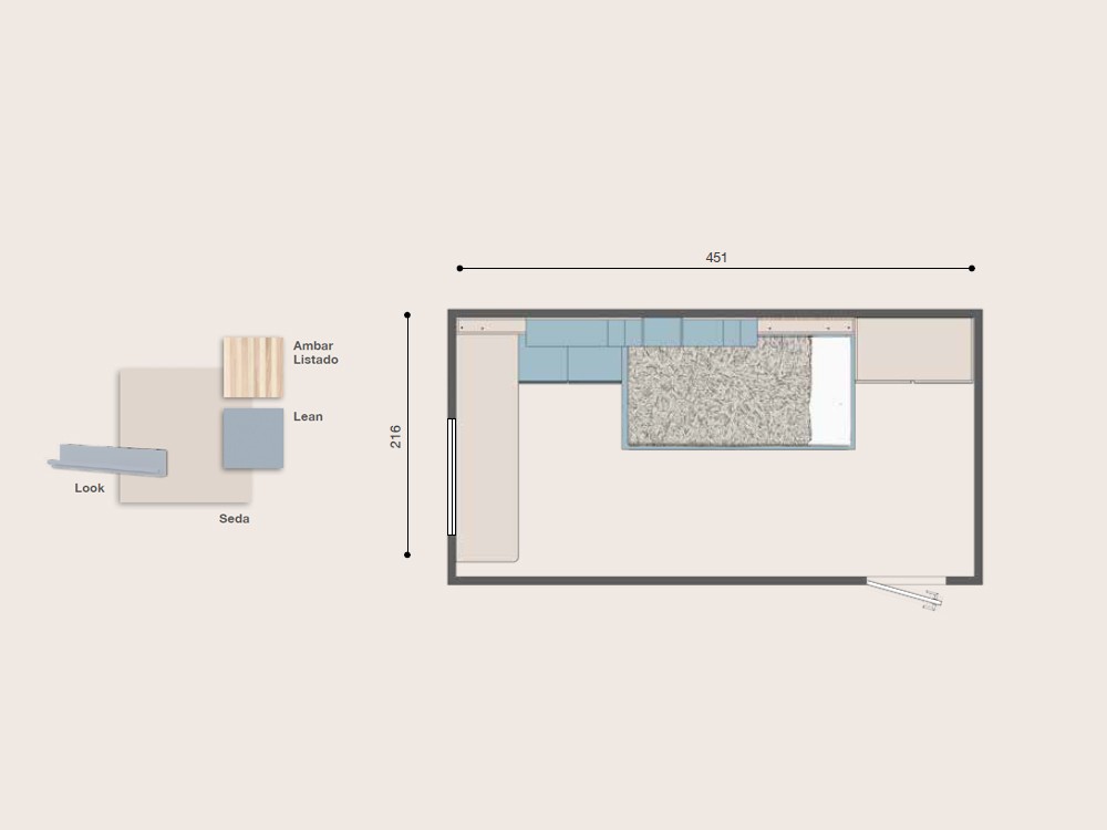 Plano del dormitorio Advance Formas 054 de Glicerio Chaves