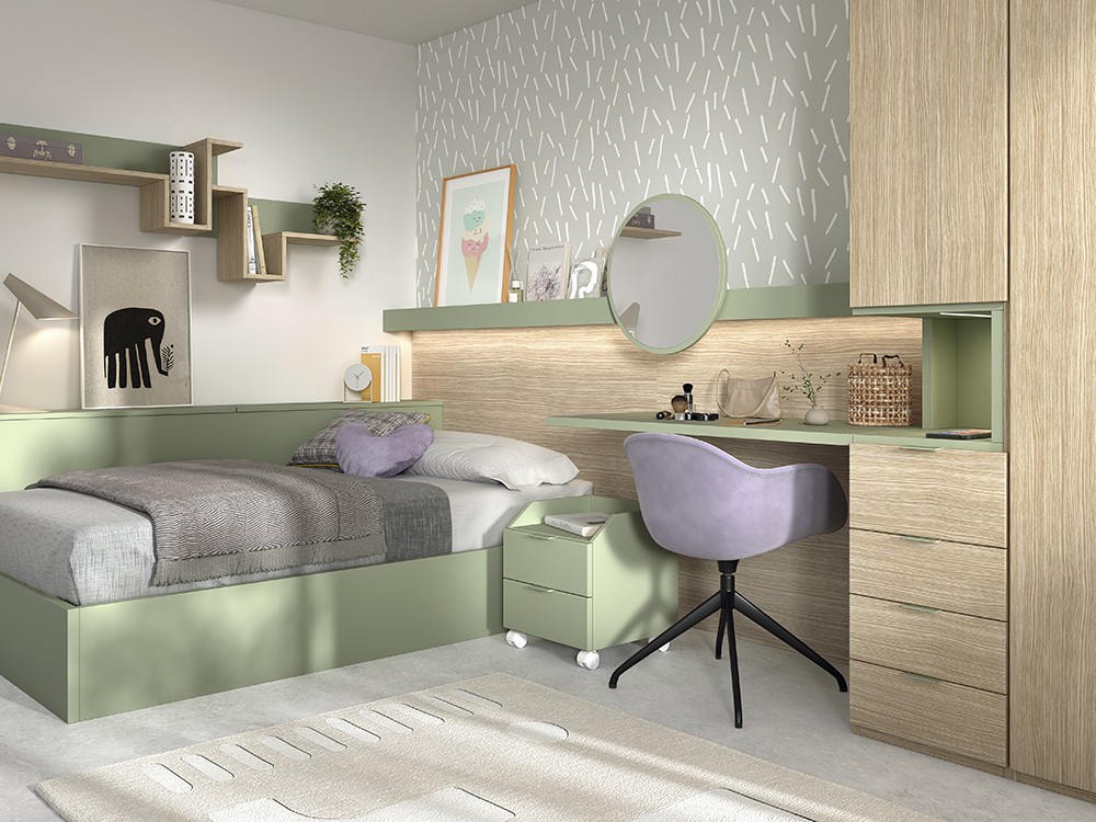 Composición de dormitorio personalizable en todos los acabados de la carta de Glicerio Chaves