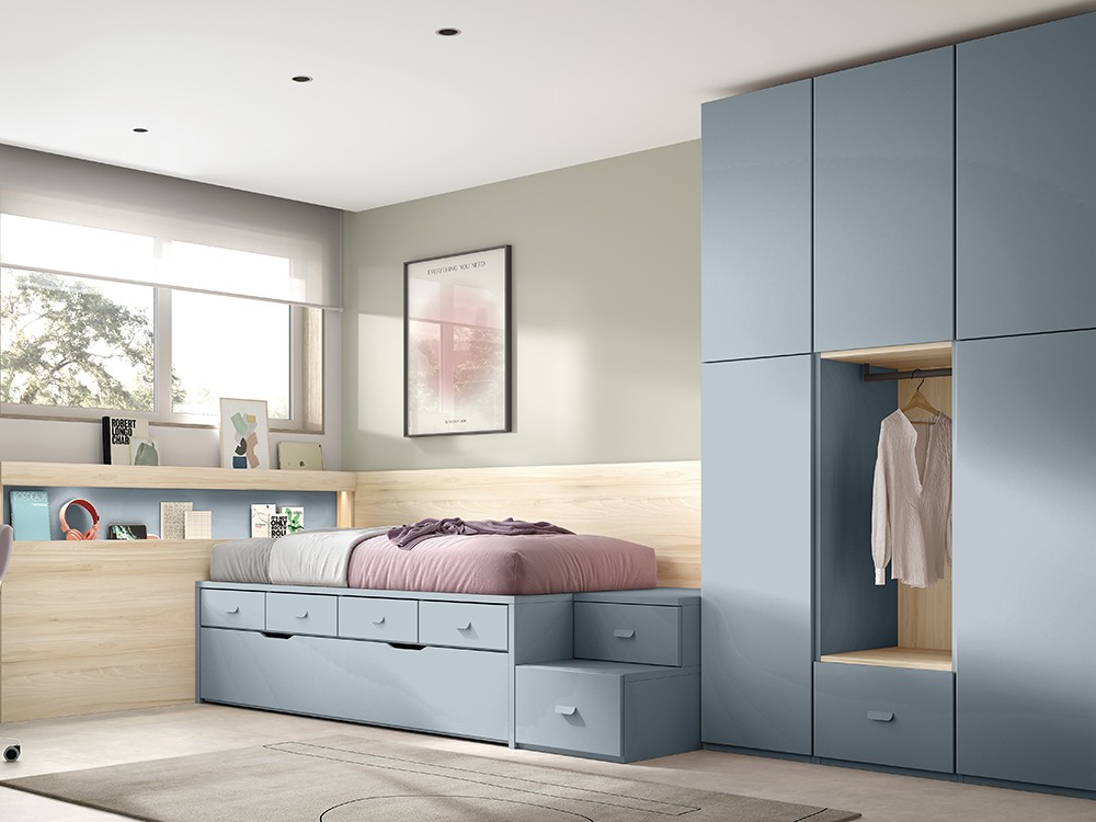 El dormitorio completo incluye el armario y la zona de estudio AD057 Glicerio Chaves
