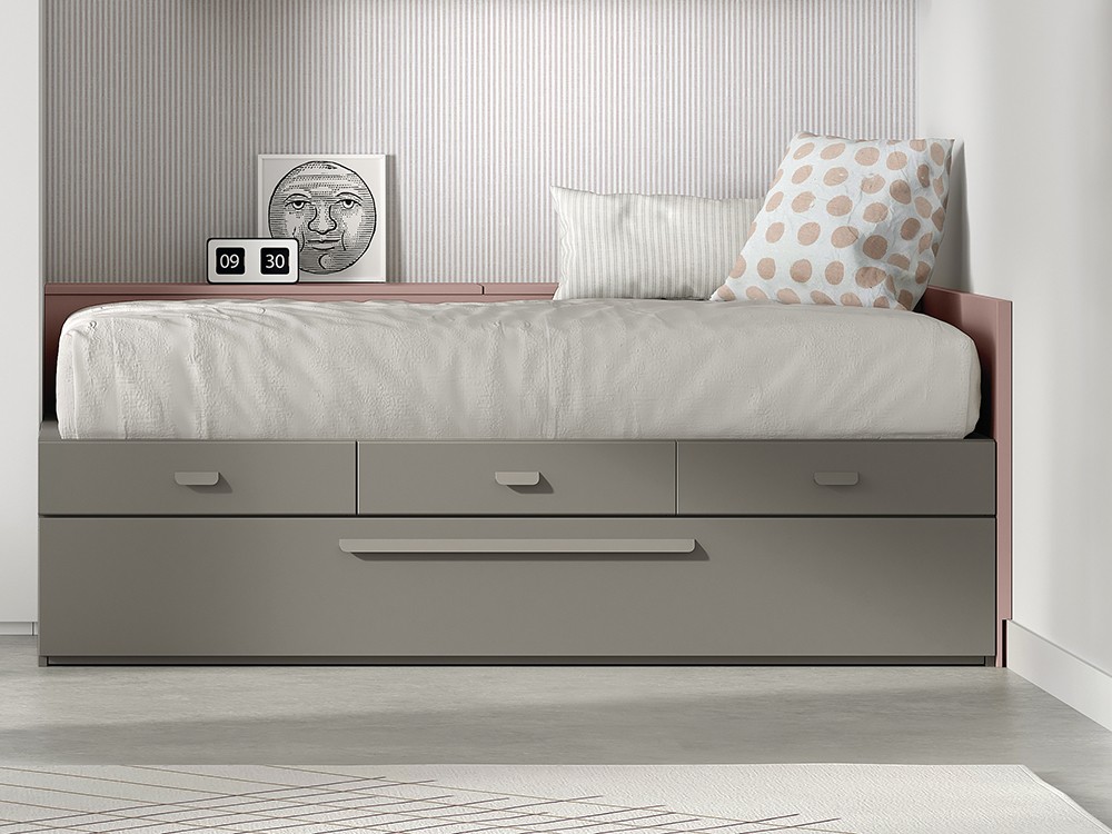 Cama con arrastre y cajones de almacenaje AD058 de Glicerio Chaves