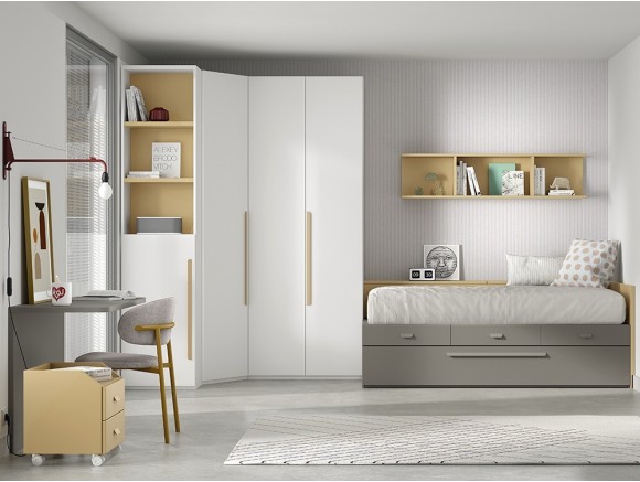 Dormitorio juvenil Cama con arrastre y cajones Advance Formas 58 de Glicerio Chaves