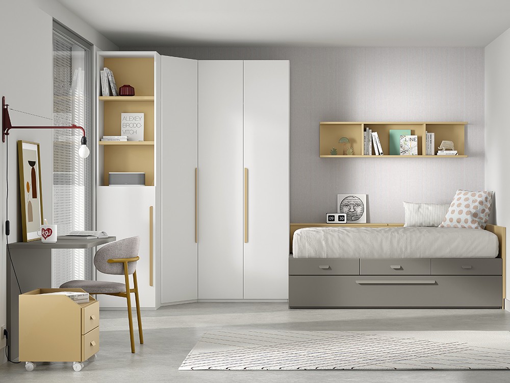 Dormitorio juvenil Cama con arrastre y cajones Advance Formas 58 de Glicerio Chaves