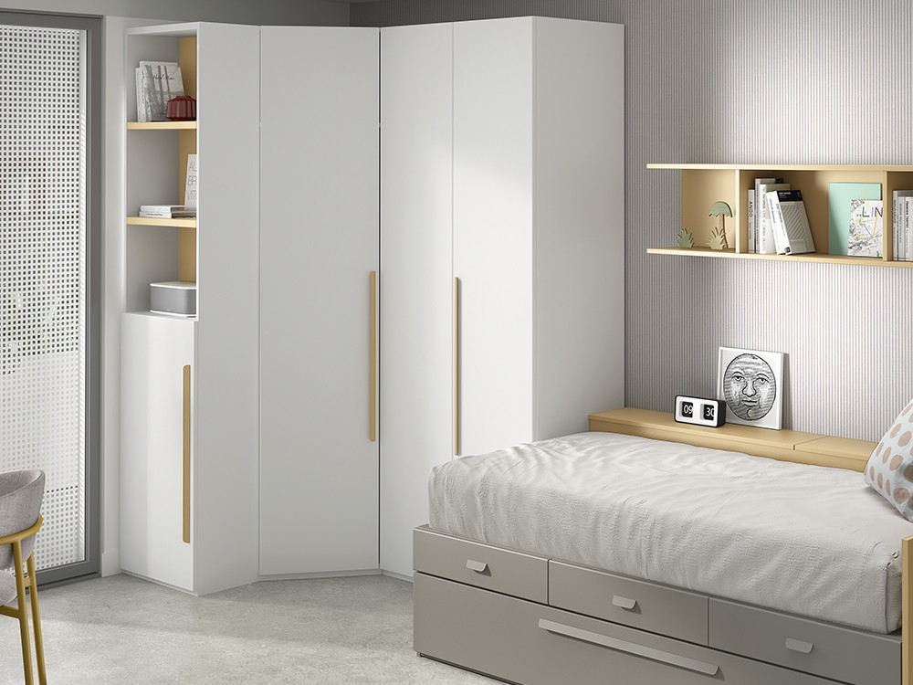Armario de rincón con puerta plegable AD058 de Glicerio Chaves