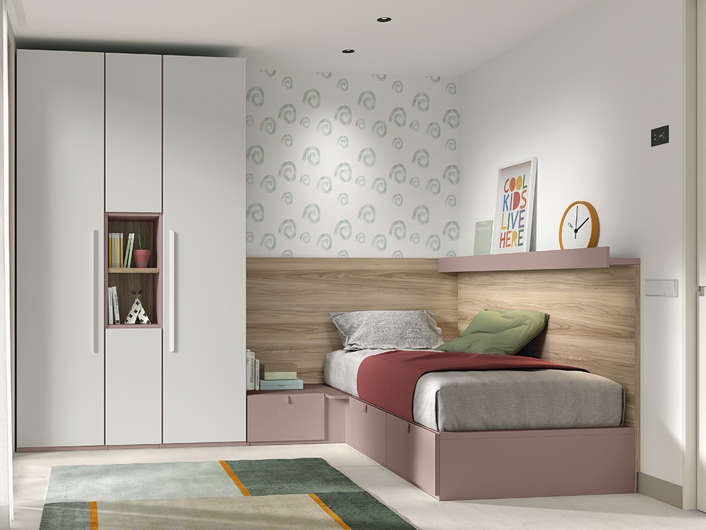 El dormitorio completo incluye el armario y la zona de estudio AD059 Glicerio Chaves