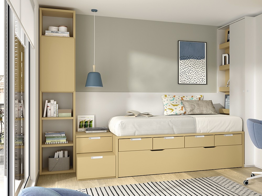 Bicama con arrastre y cuatro cajones AD062 de Glicerio Chaves