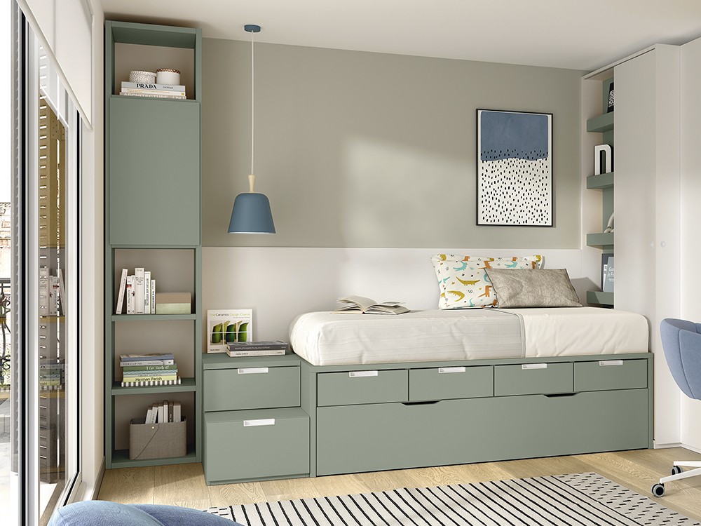 Dormitorio juvenil con bicama con arrastre AD062 de Glicerio Chaves