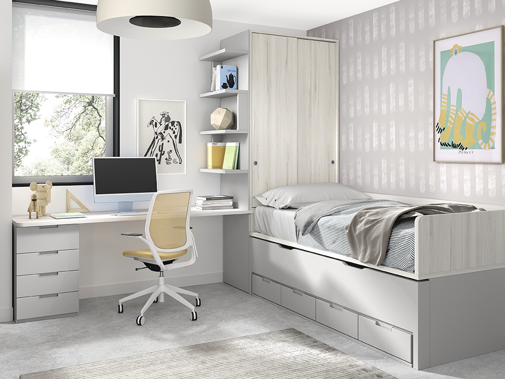 Dormitorio con compacto bicama Evo Dúplex de Glicerio Chaves Advance Formas