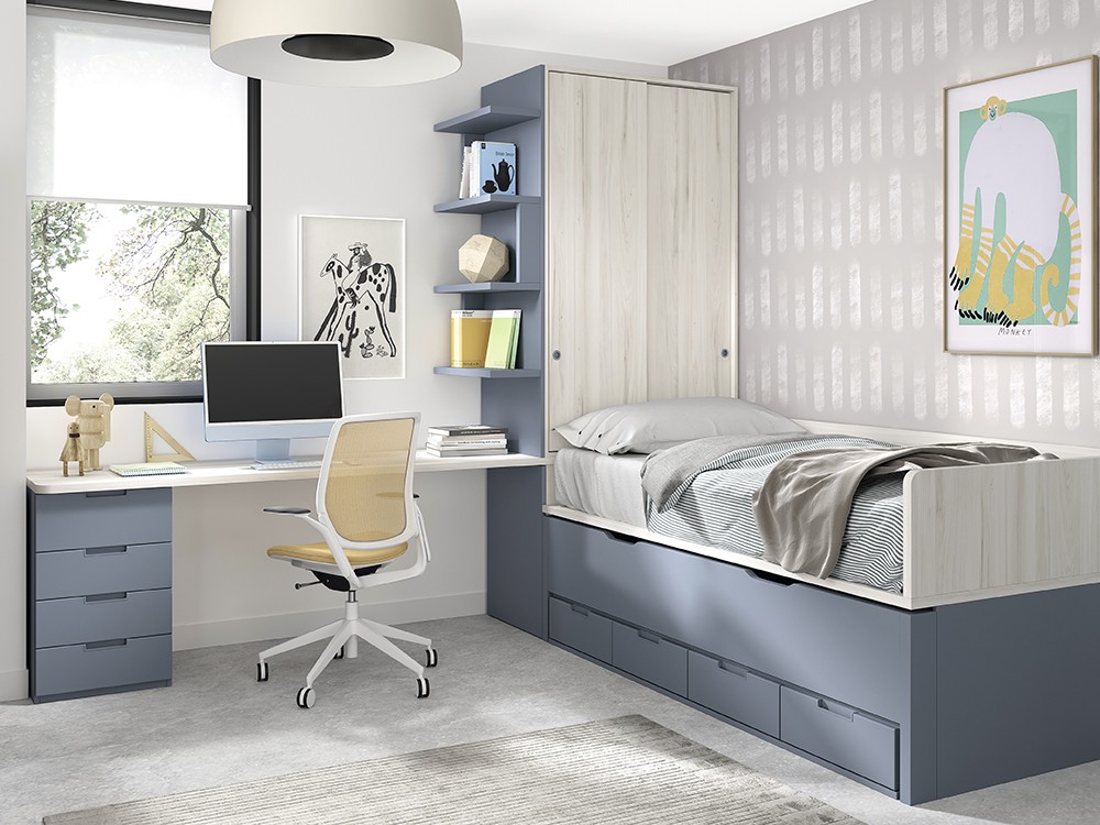 Armario con puertas correderas sobre arcón zapatero AD064 de Glicerio Chaves