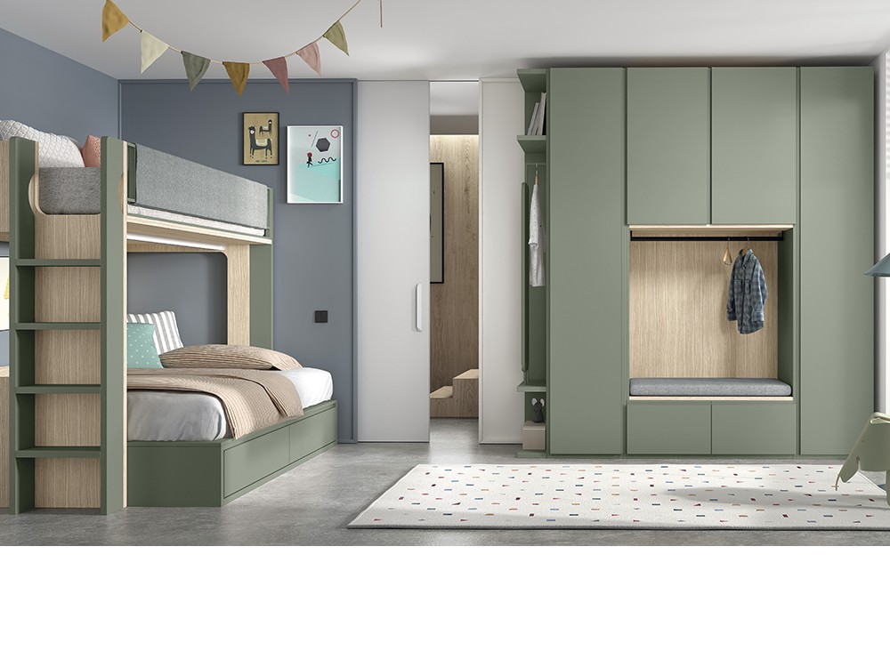 Dormitorio completo con armario AD065 de Glicerio Chaves