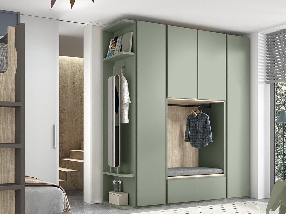 Con vestidor con barra y asiento con cojín tapizado AD065 Glicerio Chaves