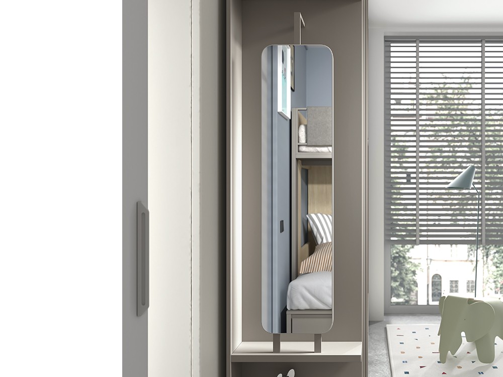 Detalle del terminal perchero con espejo AD065 de Glicerio Chaves