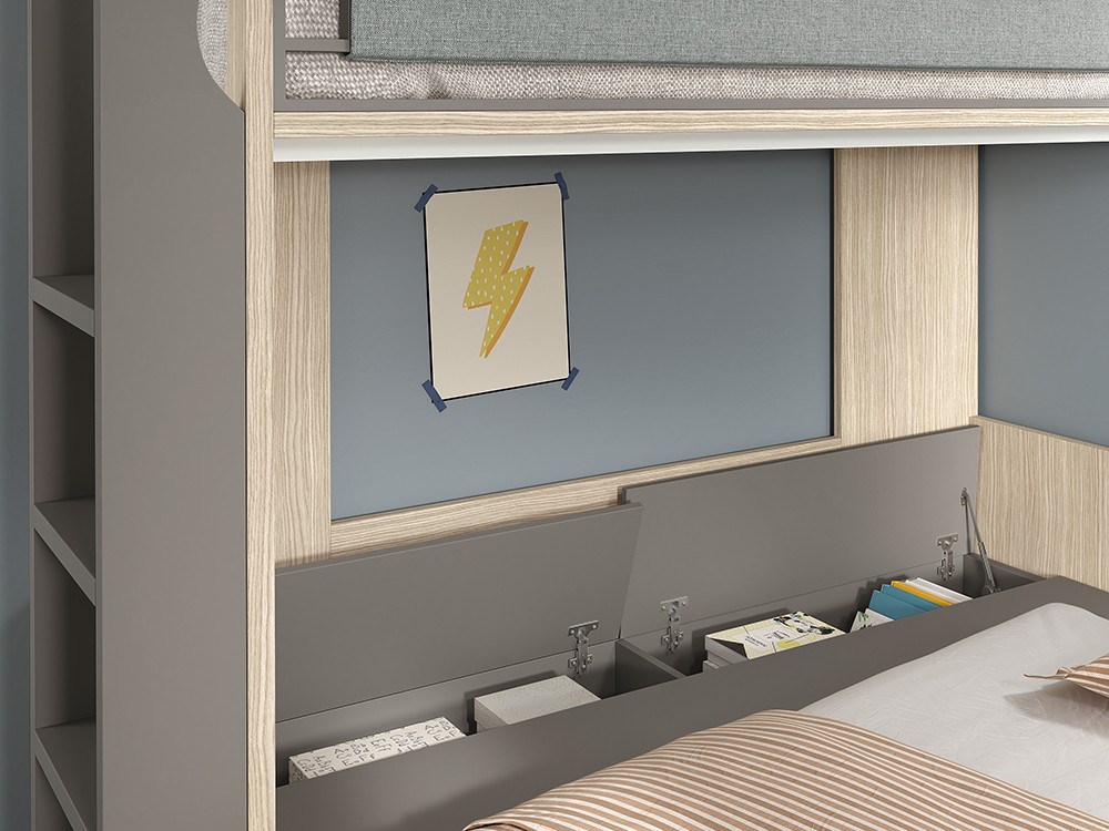 Cama inferior de 135x190cm con dos cajones inferiores y arcones Advance Formas de Glicerio Chaves