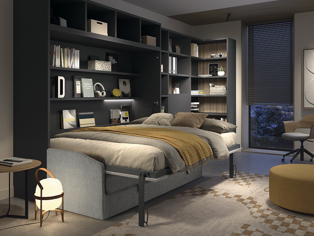 Cama abatible de 150x190 cm con sofá de Advance Formas Glicerio Chaves